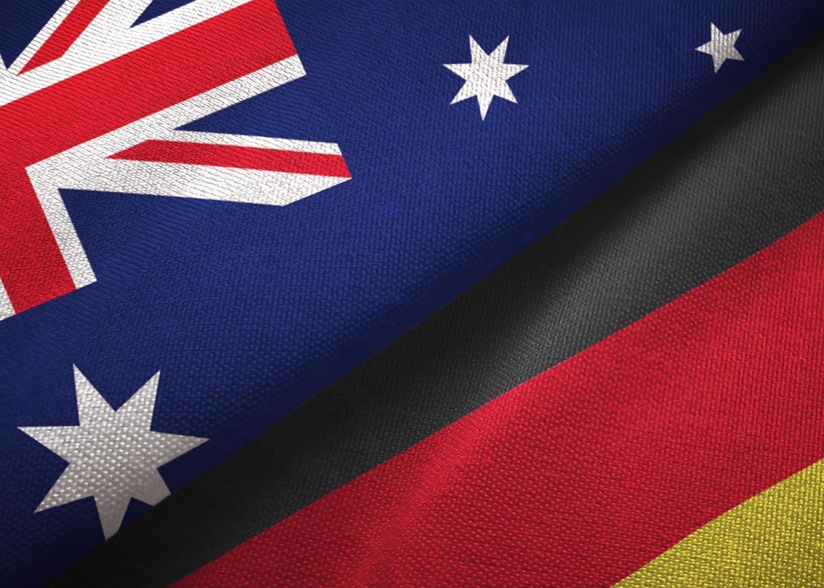 Australian and German flags